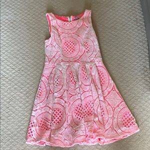 Pink and white lace dress